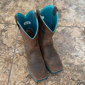 Ariat Brown and Teal Heeled Boots